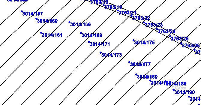 Parcela st. 3014/173 v KÚ Horní Bojanovice, Katastrální mapa