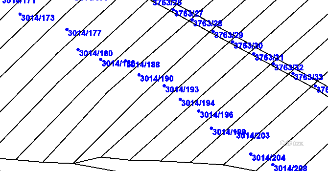 Parcela st. 3014/193 v KÚ Horní Bojanovice, Katastrální mapa