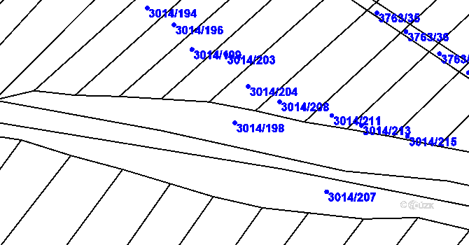 Parcela st. 3014/198 v KÚ Horní Bojanovice, Katastrální mapa