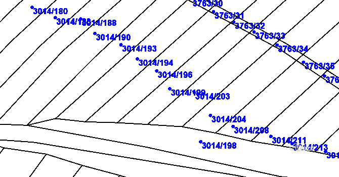 Parcela st. 3014/199 v KÚ Horní Bojanovice, Katastrální mapa