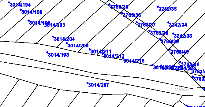 Parcela st. 3014/213 v KÚ Horní Bojanovice, Katastrální mapa