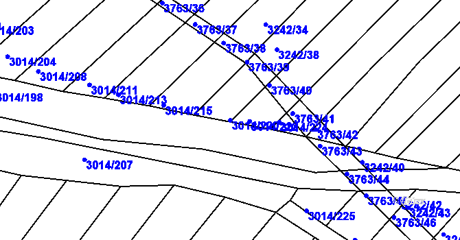 Parcela st. 3014/220 v KÚ Horní Bojanovice, Katastrální mapa