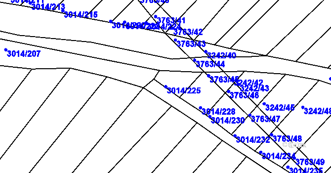 Parcela st. 3014/225 v KÚ Horní Bojanovice, Katastrální mapa