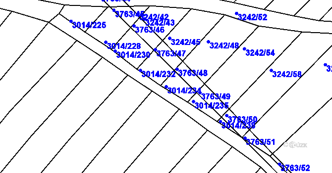 Parcela st. 3014/234 v KÚ Horní Bojanovice, Katastrální mapa