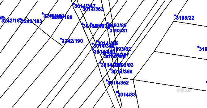 Parcela st. 3014/366 v KÚ Horní Bojanovice, Katastrální mapa