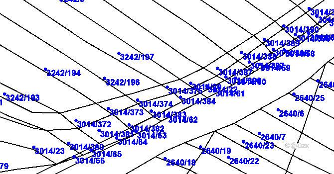 Parcela st. 3014/375 v KÚ Horní Bojanovice, Katastrální mapa