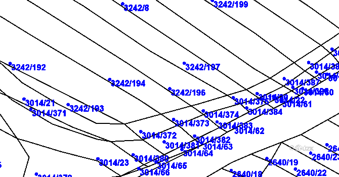 Parcela st. 3242/196 v KÚ Horní Bojanovice, Katastrální mapa