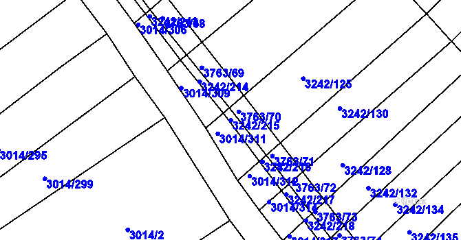Parcela st. 3242/215 v KÚ Horní Bojanovice, Katastrální mapa