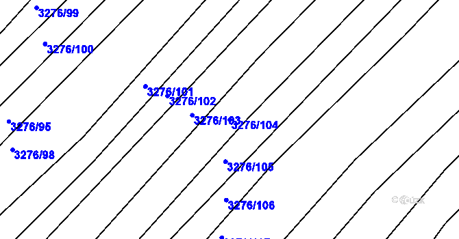 Parcela st. 3276/104 v KÚ Horní Bojanovice, Katastrální mapa