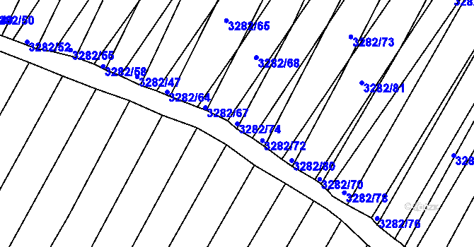 Parcela st. 3282/74 v KÚ Horní Bojanovice, Katastrální mapa