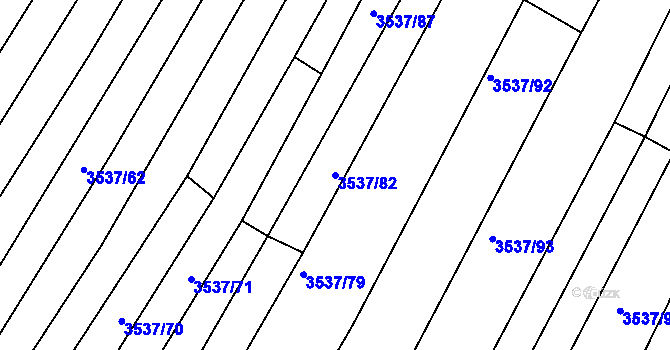 Parcela st. 3537/82 v KÚ Horní Bojanovice, Katastrální mapa