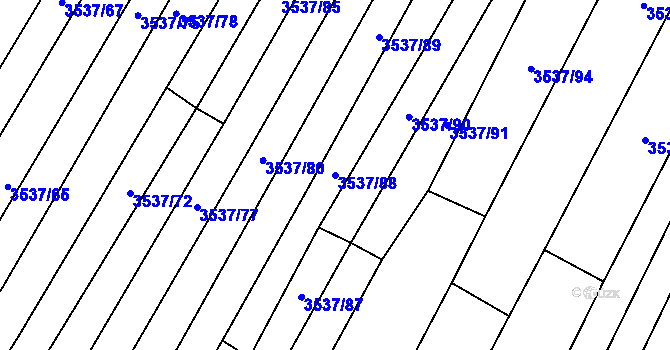 Parcela st. 3537/88 v KÚ Horní Bojanovice, Katastrální mapa