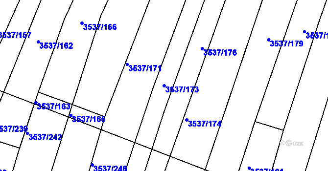Parcela st. 3537/173 v KÚ Horní Bojanovice, Katastrální mapa