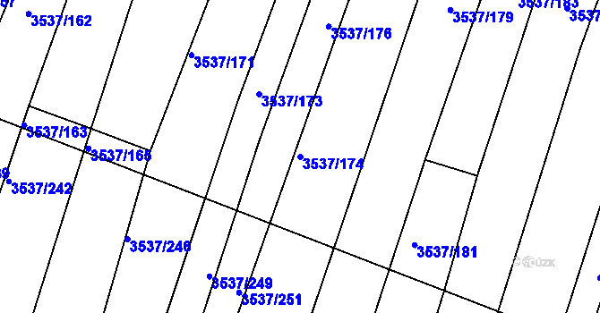 Parcela st. 3537/174 v KÚ Horní Bojanovice, Katastrální mapa