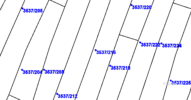 Parcela st. 3537/215 v KÚ Horní Bojanovice, Katastrální mapa
