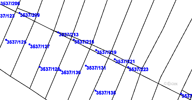 Parcela st. 3537/219 v KÚ Horní Bojanovice, Katastrální mapa