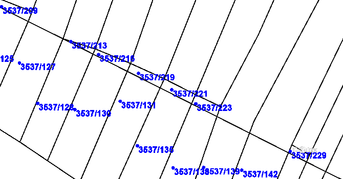 Parcela st. 3537/221 v KÚ Horní Bojanovice, Katastrální mapa