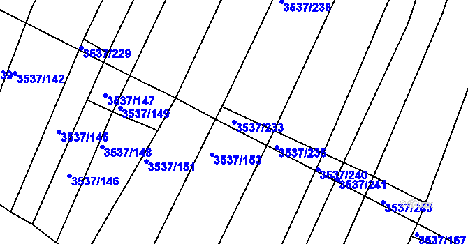 Parcela st. 3537/233 v KÚ Horní Bojanovice, Katastrální mapa