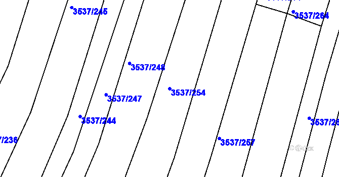 Parcela st. 3537/254 v KÚ Horní Bojanovice, Katastrální mapa