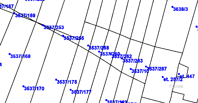 Parcela st. 3537/260 v KÚ Horní Bojanovice, Katastrální mapa