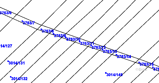 Parcela st. 3763/11 v KÚ Horní Bojanovice, Katastrální mapa