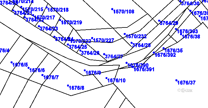 Parcela st. 3764/27 v KÚ Horní Bojanovice, Katastrální mapa