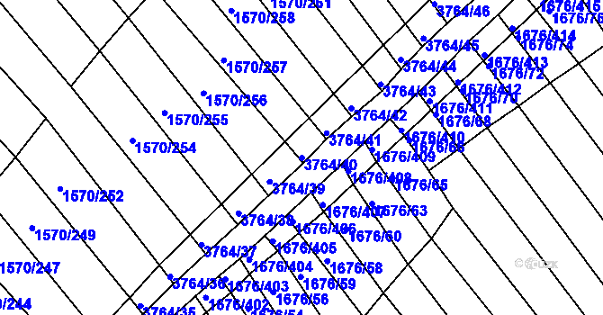 Parcela st. 3764/40 v KÚ Horní Bojanovice, Katastrální mapa