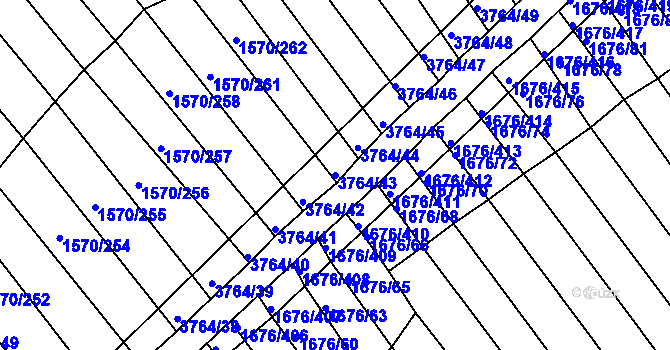 Parcela st. 3764/43 v KÚ Horní Bojanovice, Katastrální mapa
