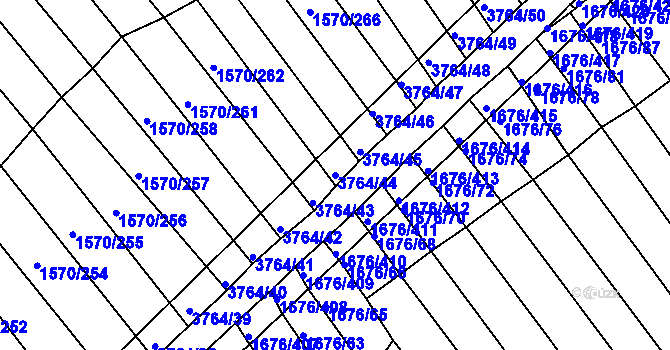 Parcela st. 3764/44 v KÚ Horní Bojanovice, Katastrální mapa