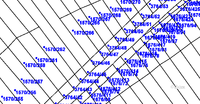 Parcela st. 3764/47 v KÚ Horní Bojanovice, Katastrální mapa