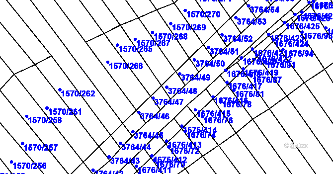 Parcela st. 3764/48 v KÚ Horní Bojanovice, Katastrální mapa