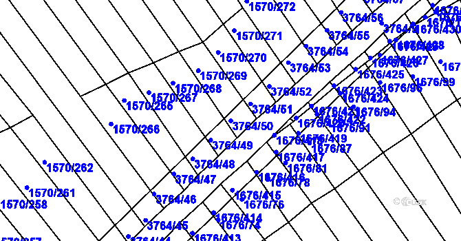 Parcela st. 3764/50 v KÚ Horní Bojanovice, Katastrální mapa