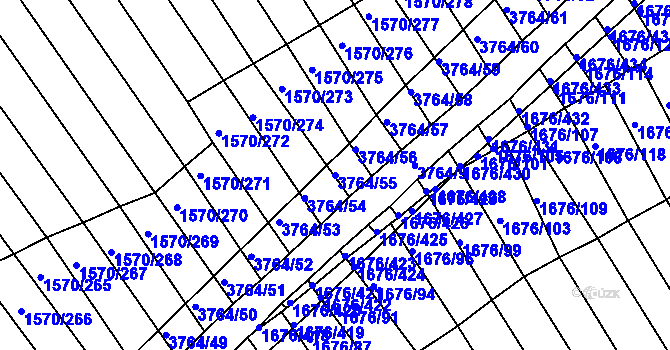 Parcela st. 3764/55 v KÚ Horní Bojanovice, Katastrální mapa