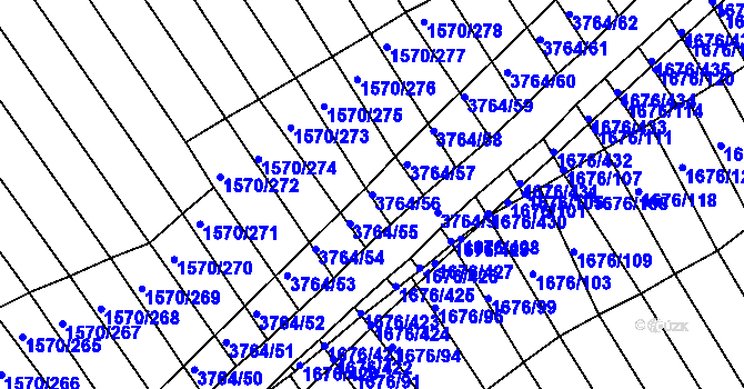 Parcela st. 3764/56 v KÚ Horní Bojanovice, Katastrální mapa