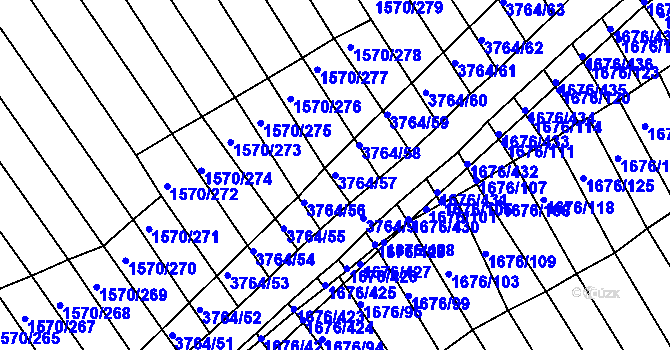 Parcela st. 3764/57 v KÚ Horní Bojanovice, Katastrální mapa