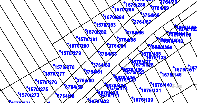 Parcela st. 3764/63 v KÚ Horní Bojanovice, Katastrální mapa