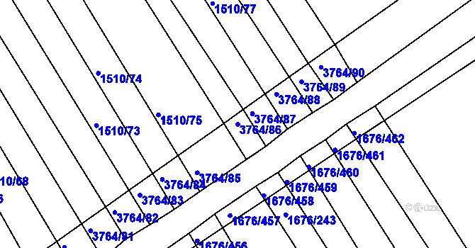 Parcela st. 3764/86 v KÚ Horní Bojanovice, Katastrální mapa