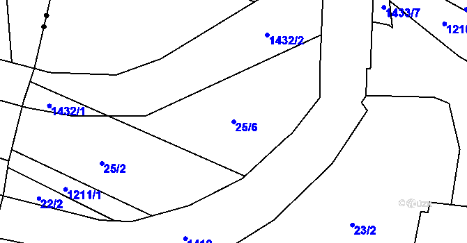 Parcela st. 25/6 v KÚ Horní Bory, Katastrální mapa