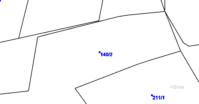 Parcela st. 140/2 v KÚ Horní Bousov, Katastrální mapa