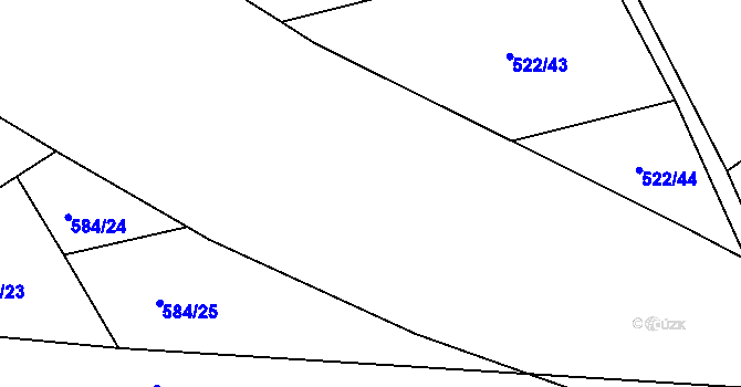 Parcela st. 764/6 v KÚ Horní Bousov, Katastrální mapa