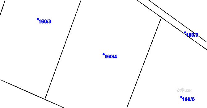 Parcela st. 160/4 v KÚ Horní Bousov, Katastrální mapa