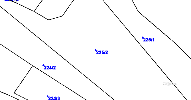 Parcela st. 225/2 v KÚ Horní Bousov, Katastrální mapa