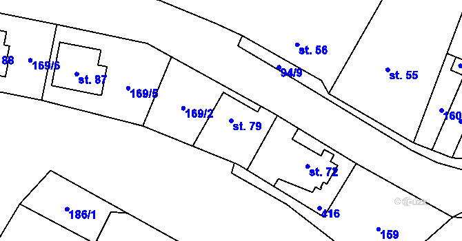 Parcela st. 79 v KÚ Horní Bradlo, Katastrální mapa