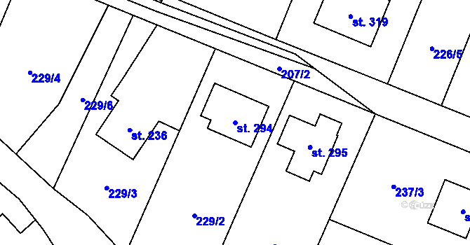 Parcela st. 294 v KÚ Horní Bradlo, Katastrální mapa