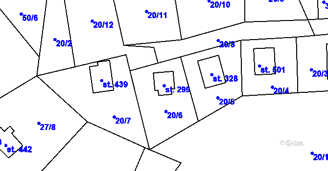 Parcela st. 299 v KÚ Horní Bradlo, Katastrální mapa