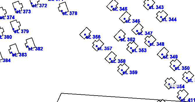 Parcela st. 357 v KÚ Horní Bradlo, Katastrální mapa
