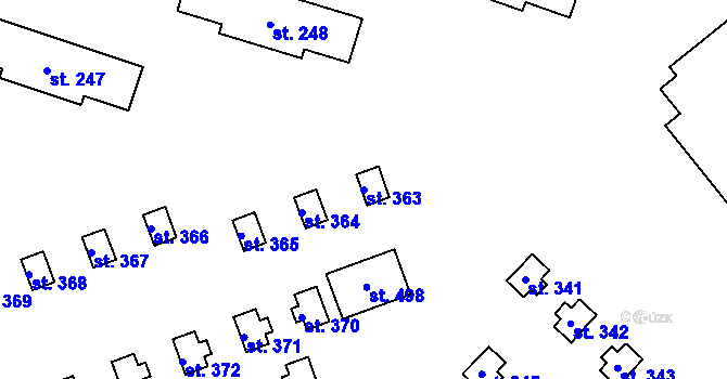 Parcela st. 363 v KÚ Horní Bradlo, Katastrální mapa