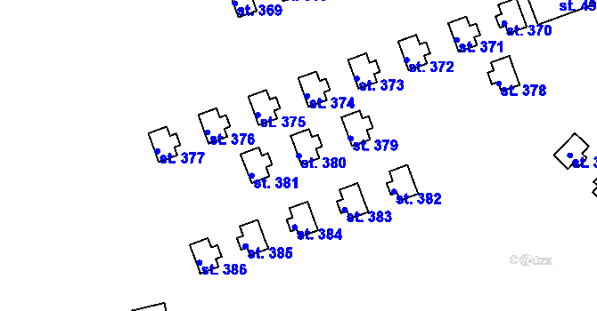 Parcela st. 380 v KÚ Horní Bradlo, Katastrální mapa
