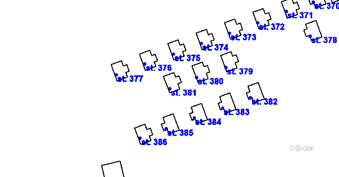 Parcela st. 381 v KÚ Horní Bradlo, Katastrální mapa