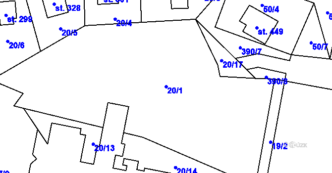 Parcela st. 20/1 v KÚ Horní Bradlo, Katastrální mapa